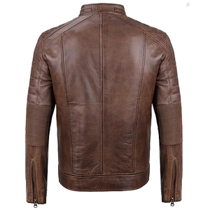 Custom Genuine Stand Men's <b>Leather</b> <b>Jacket</b> Autumn Short Casual Simple <b>Real</b> Cow <b>Leather</b> Coat Man Spring Winter <b>Jacket</b> Men - Product Image 2