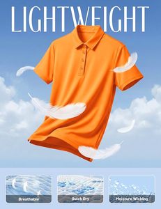 Women's <b>Orange</b> Short Sleeve <b>Polo</b> Shirt Solid Color Quick Dry Knitted Casual Sport Top - Product Image 2