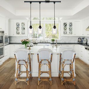 Lampada a sospensione a 3 luci tipo H dimmerabile con paralume in vetro smerigliato, include binario di montaggio - Product Image 6