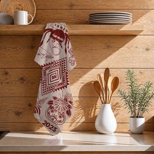 Serviettes de cuisine de haute qualité personnalisées en coton 100% avec un magnifique design imprimé, provenant d'un fabricant indien. - Product Image 1
