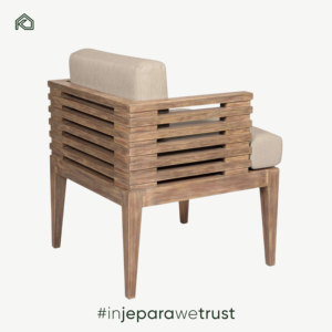 Chaise de salle à manger d'extérieur en teck moderne de qualité commerciale avec coussin robuste pour restaurant et appartement - Product Image 3