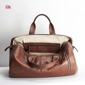 Handmade Custom Logo Leather Duffle Bags Low MOQ Affordable Price Lightweight Leather Duffel Bag for Unisex - Product Image 2