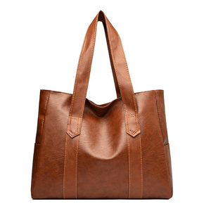 Bolso Tote de Cuero Clásico Marrón Estilo 2026, Diseño Abierto y Minimalista para Uso Diario - Product Image 1