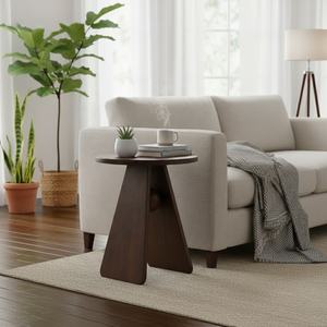 Table d'appoint contemporaine en bois massif avec design boule pour salon salle à manger villa restaurant décoration intérieure villa - Product Image 2