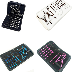 Kit d'outils pour extensions de cheveux KINGIST CORPORATION, étui noir mat de luxe, acier inoxydable de qualité chirurgicale, noir nude, ensemble tout-en-un - Product Image 6