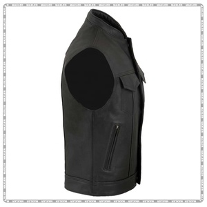 Gilet en cuir pour hommes personnalisé approuvé CE vêtements de sport de moto et de course automobile de haute qualité équipement de protection dans les grandes tailles - Product Image 3