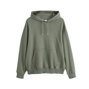 Sudadera con Capucha Oversize Unisex de Algodón French Terry de Color Liso, Estilo Casual, para Otoño, Ajuste Regular, con Bolsillos, de Tejido Grueso - Product Image 1