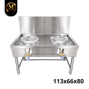 Estufa de Gas Doble de Acero Inoxidable Moderna, de Alta Resistencia, con Dos Quemadores de Alta Potencia para Catering, la Más Vendida en Malasia - Product Image 1