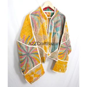 New Style Boho Cotton <b>Jacket</b> & Coats Christmas Gift for Her Indian <b>Kantha</b> Handmade Quilted <b>Jacket</b> Women's Wear Cotton Coat - Product Image 5