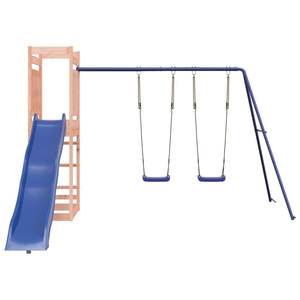 Juego de juegos al aire libre de madera de abeto Douglas azul macizo con columpios grandes de polipropileno - Product Image 3