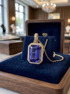 Colgante de circonita con corte esmeralda, chapado en oro de 18 quilates, cadena de plata 925 - Regalo de boda - Product Image 6