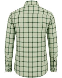 Camisa de Franela de Algodón a Cuadros Verde Salvia para Hombre, Manga Larga, con Botones, Estilo Casual y Formal, para Oficina, Personalizable - Product Image 2