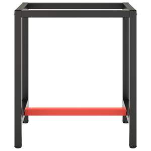 Cadre d'établi en métal thermolaqué noir mat et rouge mat pour le travail du bois, durable et élégant - Product Image 3