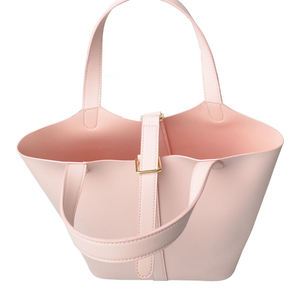 <b>Pink</b> PU Bucket Bag Women Handbag Tote <b>Purse</b> Lightweight Waterproof Shoulder Bag for Daily Shopping Travel - Product Image 4