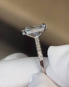 3.5 Carat Oval Cut Moissanite <b>Solitaire</b> Engagement <b>Ring</b> for Women | Hidden Halo Wedding <b>Ring</b> | Luxury Bridal Jewelry - Product Image 5