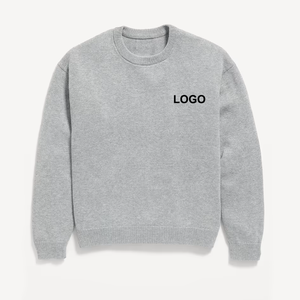 เสื้อสเวตเตอร์เด็กสีเทาปักโลโก้แบบสวมหัวสำหรับชุดนักเรียน - Product Image 1