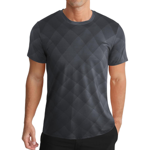 Camiseta Deportiva de Manga Corta para Hombre, Cuello Redondo, a Rayas, de Secado Rápido, Ajustada, de Poliéster Tejido, Largo Regular, con Estampado Amarillo y Verde - Product Image 5
