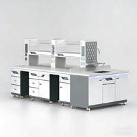 Banc de laboratoire scolaire moderne tout en acier, robuste, avec rangement au sol, pour installations de recherche