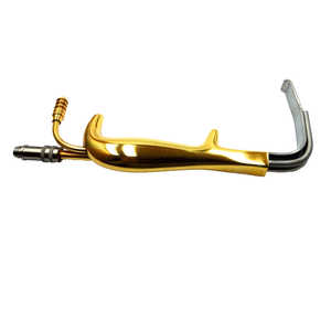 Instruments chirurgicaux : Rétracteur Tebbetts à fibre optique éclairée avec dents, 18,5 cm, manche doré, acier inoxydable, certifié CE - Product Image 5