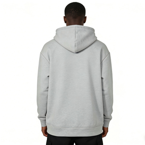 Sudadera con capucha y cremallera para hombre, personalizada OEM, de algodón grueso tejido, estilo oversize, con logotipo y patrón de letras personalizados - Product Image 3