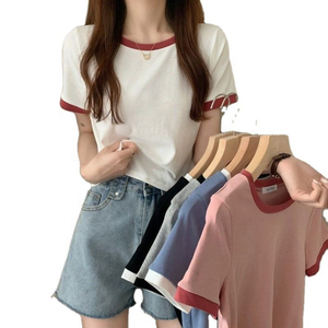 Camiseta de Algodón de Moda para Mujer, Manga Corta, Estilo Casual de Verano, Logotipo Personalizado Impreso, Proveedor al por Mayor de Alta Calidad - Product Image 1
