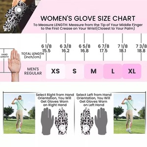 Women's <b>Leopard</b> <b>Print</b> Golf <b>Gloves</b> Right Hand Microfiber Non-Slip Hook And Loop Closure Sports Use - Product Image 4