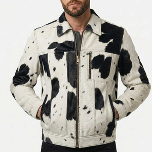 Premium Quality Custom Size Men Embroidery Custom Printed Design Hair on <b>Leather</b> <b>Jackets</b> Professional Design Cowhide <b>Jackets</b> - Product Image 1