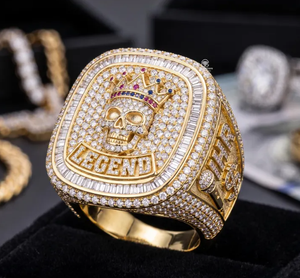 Gold Plated Championship Ring <b>Crystal</b> Rhinestone Signet Band Alloy Commemorative Jewelry for Gift Party - Product Image 3