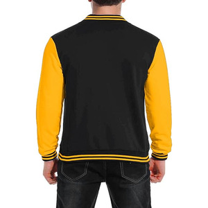 Varsity Jacket Black with <b>Red</b> Color Embroidery Logos Patches and Labels Jacket for Men - Product Image 4