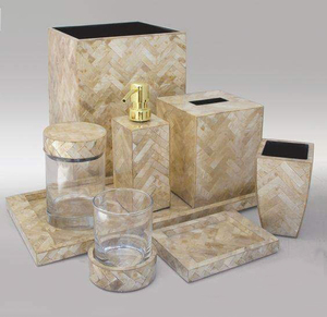Marble & Antique Look Resin Durable Eight-piece Elegant Soap <b>Bathroom</b> Accessories <b>Set</b> - Product Image 1