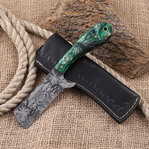 Cuchillo de vaquero de acero 12c27 con acabado ácido, mango de resina de grado industrial, cuchillo de ranchero personalizado OEM, cuchillos EDC para camping - Product Image 1
