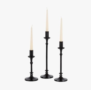 <b>Black</b> Iron Taper <b>Candlestick</b> <b>Holder</b> Set of 3 Elegant Home Decoration Durable Metal Design At Cheap Price - Product Image 5