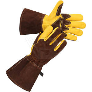 ถุงมือเชื่อมหนังวัวคุณภาพสูงราคาสมเหตุสมผล พร้อมคุณสมบัติป้องกันเพื่อความปลอดภัย ซับในโพลีเอสเตอร์ปรับแต่งได้-ขายส่ง - Product Image 2