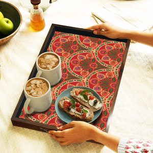 Vintage Design High Standard <b>Wooden</b> <b>Serving</b> <b>Tray</b> with Handles Handcrafted Long Durable <b>Wooden</b> Decorative <b>Serving</b> <b>Trays</b> for Sell - Product Image 3