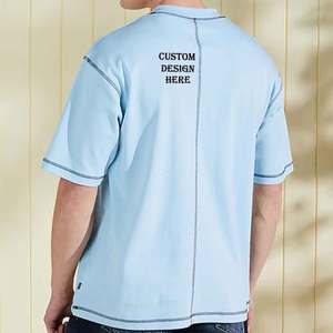 เสื้อยืดคอกลมทรงหลวมคุณภาพสูงสำหรับผู้ชาย ผ้าฝ้าย 100% เสื้อยืดผู้ชายคุณภาพสูง เสื้อยืดโอเวอร์ไซส์ - Product Image 3