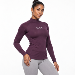 Seamless <b>Compression</b> <b>Shirt</b> <b>Women</b> <b>Women's</b> Base Layer Top Soft touch Breathable Performance Knit Custom Logo Supplier Bulk Supply - Product Image 6