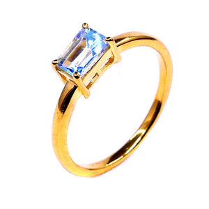 แหวนเงินแท้ 925 ชุบทอง ประดับบลูโทแพซ สำหรับทุกเพศ - Product Image 1