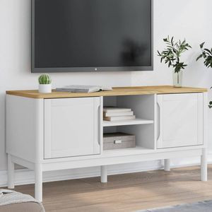 Supporto TV legno massello pino FLORO bianco 44.9 "x 16.9" x 21.7 "solido pino TV Stand - Product Image 1
