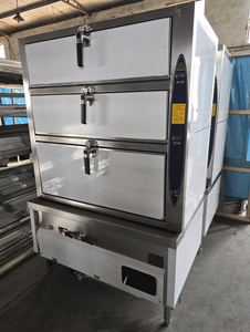 Vaporera Comercial de 3 Puertas a Gas para Mariscos, Gabinete de Vapor de Acero Inoxidable para <span class=keywords><strong>Restaurante</strong></span>/Cantina, Vaporera Comercial de 3 Niveles para Alimentos - Product Image 3