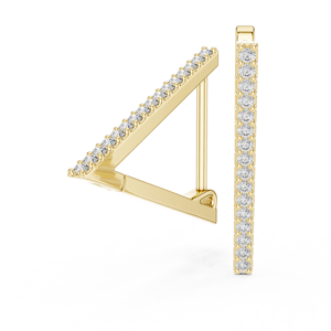 Juego de Aretes con Diamantes Cultivados en Laboratorio, Diseño Triangular Elegante, Oro Amarillo de 18 Quilates, Baño de Rodio, Certificación IGI, Uso Diario, Eventos Glamurosos, San Valentín - Product Image 4