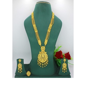 Latest Fashion Factory Wholesale Flowers Jewelry Sets 24k Gold Plated Dubai Romantic Jewelry Set Indian <b>Bridal</b> Necklace - Product Image 5