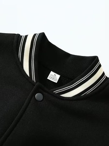 Blouson universitaire homme 100% coton de haute qualité, noir avec manches grises, décontracté, écologique, respirant, style urbain, vêtement d'extérieur d'été, OEM - Product Image 2