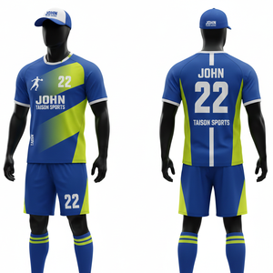 Mens Handball Uniform 180 GSM Premium Breathable Polyester Interlock Blue <b>White</b> <b>Panel</b> Custom Sublimation Logo Handball Uniform - Product Image 6