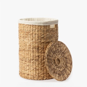 Cesta de Jacinto de Agua Hecha a Mano, Fácil de Transportar, Duradera, Multiusos, Almacenamiento Ecológico y Decorativo para Utensilios de Cocina - Product Image 1