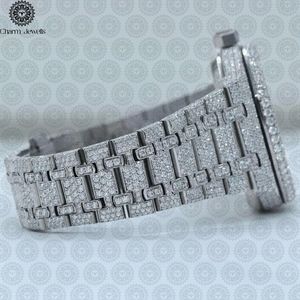 Charm_Jewells Stainless Steel Diamond <b>Watch</b> Tonneau Analog Dial Sapphire Crystal Luxury Fashion Unisex Folding Clasp - Product Image 3