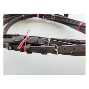 Brida de Carreras de Caballos Low Moq con riendas genuino de cuero negro marrón para accesorios de caballo al por mayor - Product Image 3
