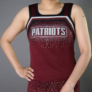 Conjuntos de Uniformes de Porristas para Mujer con Estampado de Cristales de Imitación, Personalizados para Competencia All Stars, Color y Talla Personalizables, 100% Poliéster - Product Image 2