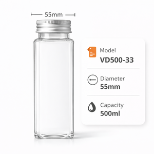 Wholesale 500ml Premium Virgin <b>Plastic</b> PET Square Bottle with Screw <b>Cap</b> for Milk Tea OEM/ODM Options Available - Product Image 1