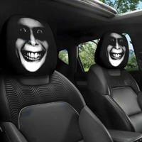 2 housses de tête de siège de voiture élastiques, motif visage de femme fantôme d'horreur d'Halloween, imprimé zombie fille effrayante