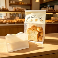 Sacs d'emballage personnalisés pour pain de boulangerie en papier kraft avec fenêtre en plastique, sacs à pain grillé en papier, sacs à pain pour livraison alimentaire